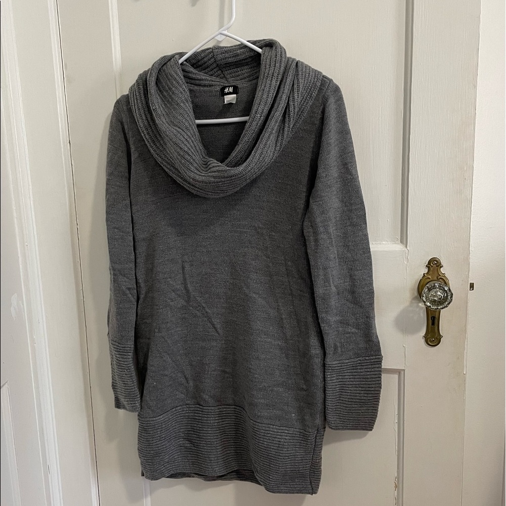 H&M Grey Cowlneck Sweater Dress
